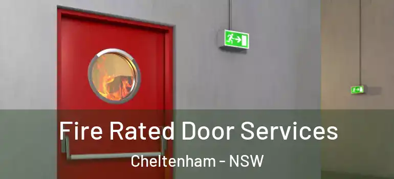 Fire Rated Door Services Cheltenham - NSW