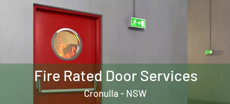 Fire Rated Door Services Cronulla - NSW
