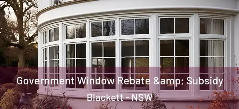 Government Window Rebate & Subsidy Blackett - NSW