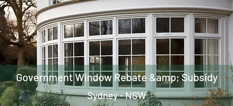 Government Window Rebate & Subsidy Sydney - NSW
