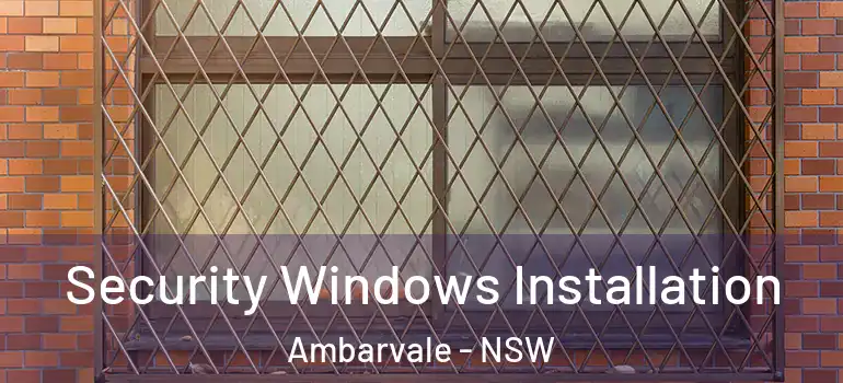 Security Windows Installation Ambarvale - NSW