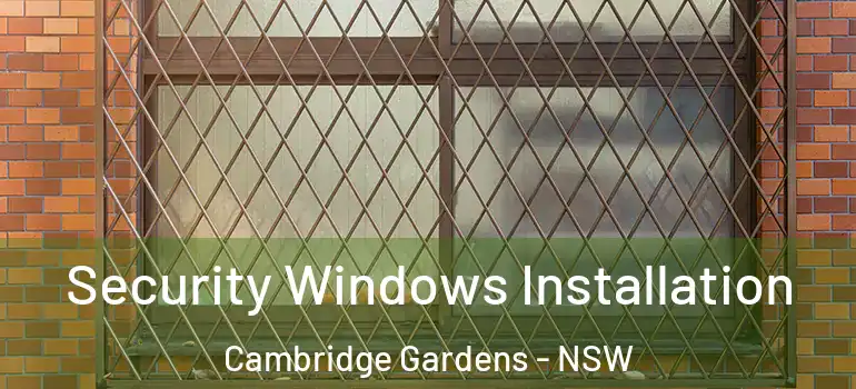 Security Windows Installation Cambridge Gardens - NSW