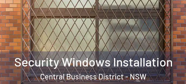 Security Windows Installation Central Business District - NSW