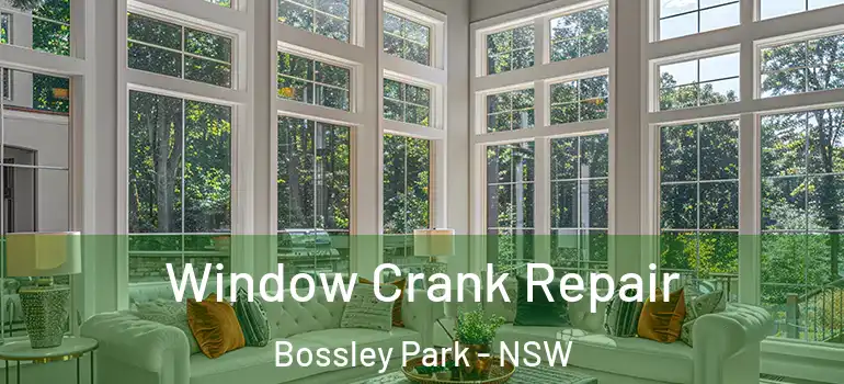 Window Crank Repair Bossley Park - NSW