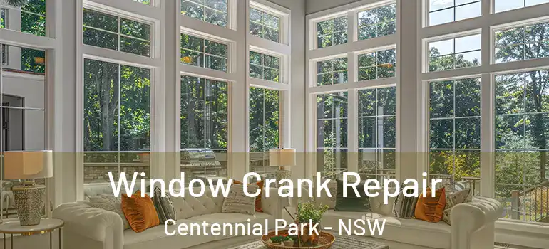 Window Crank Repair Centennial Park - NSW