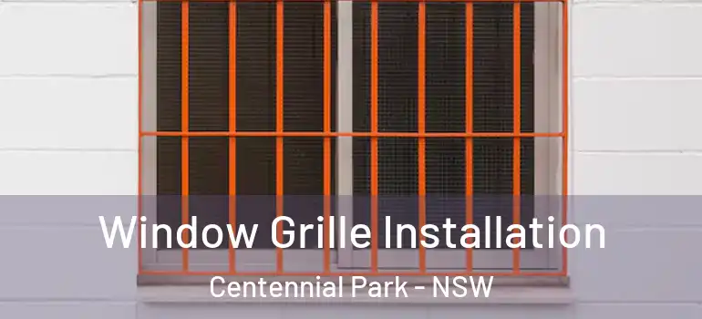  Window Grille Installation Centennial Park - NSW
